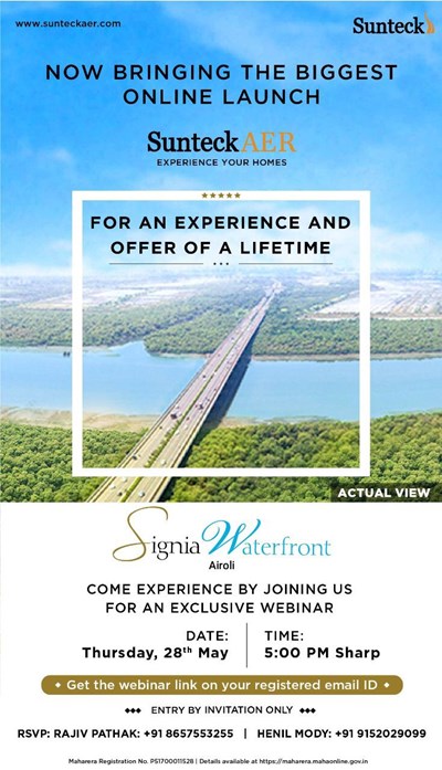 Biggest Online launch SunteckAER for Signia Waterfront by 