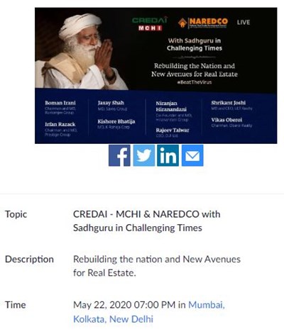 CREDAI - MCHI & NAREDCO with Sadhguru in Challenging Times by Naredco