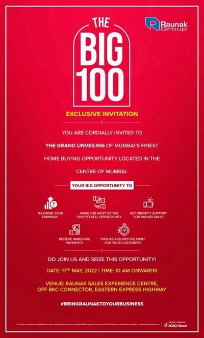 Exclusive Invitation - The Big 100 by Raunak Group