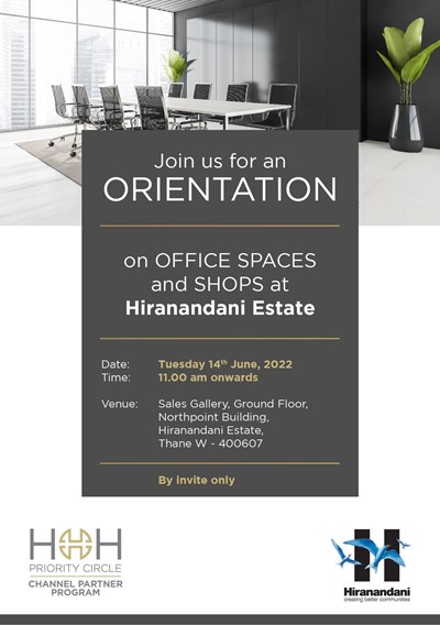 Join us for an Orientation by By Hiranandani Constructions Pvt Ltd