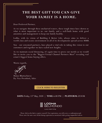 Lodha Belmondo Biggest Virtual Channel Partners Meet  by 