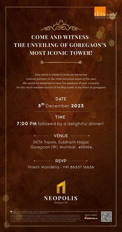 Unveiling of Goregaon's Most Iconic Tower by By Ekta World