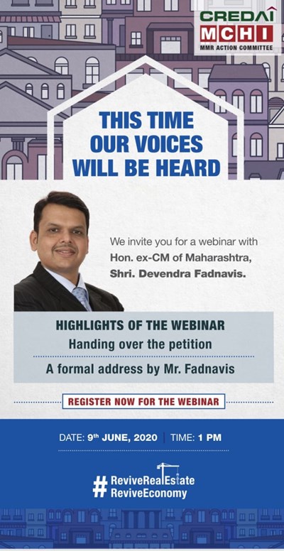 Webinar with Shri Devendra Fadnavis this time our voices will be heard by By CREDAI MCHI